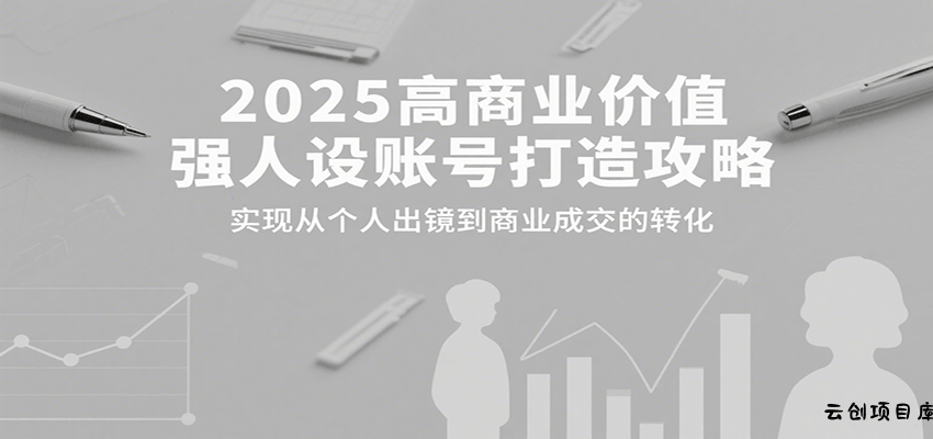 2025高商业价值强人设账号打造攻略，实现从个人出镜到商业成交的转化-云创项目库