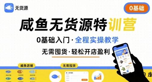 无货源特训营，0基础带你玩转咸鱼无货源-云创项目库