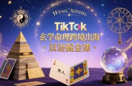 TikTok玄学命理跨境出海双语掘金课，手把手教你用命理知识精准直击海外用户痛点-云创项目库