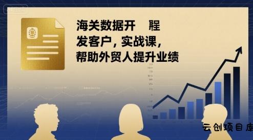 海关数据开发客户实战课，帮助外贸人提升业绩-云创项目库