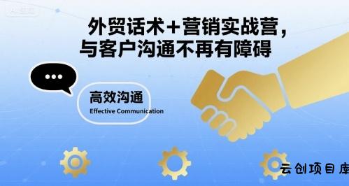 外贸话术+营销实战营，与客户沟通不再有障碍-云创项目库