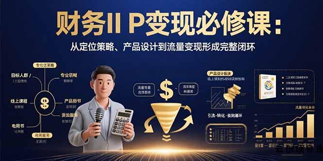 财务IP变现必修课：从定位策略、产品设计到流量变现形成完整闭环-云创项目库