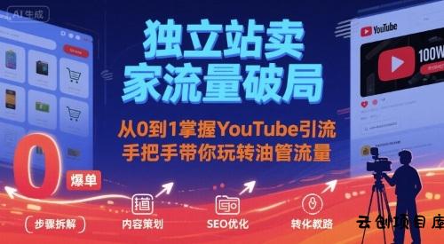 独立站卖家流量破局：从0到1掌握YouTube引流，手把手带你玩转油管流量-云创项目库