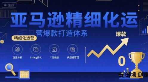 亚马逊精细化运营爆款打造体系，视频课+全套资料文档-云创项目库
