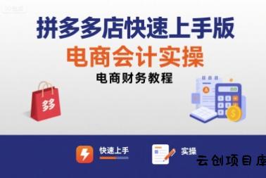 拼多多店快速上手版电商会计实操-电商财务教程-云创项目库