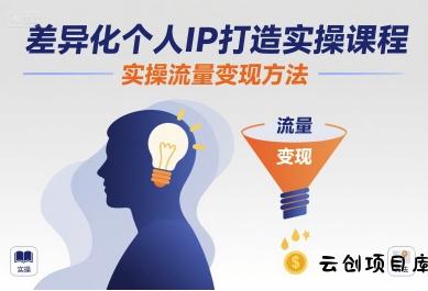 差异化个人IP打造实操课程，实操流量变现方法-云创项目库