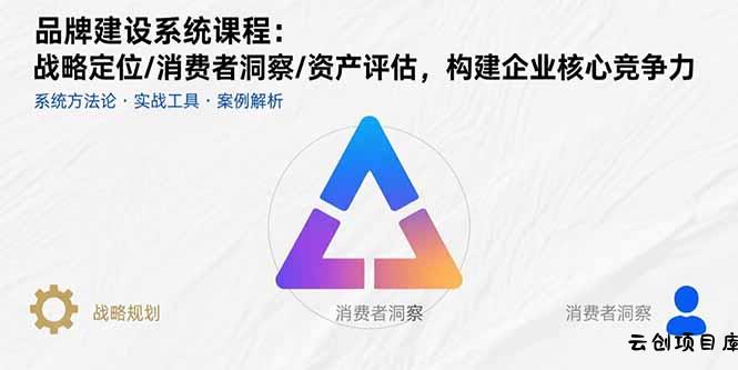 品牌建设系统课程：战略定位/消费者洞察/资产评估，构建企业核心竞争力-云创项目库