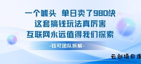 一个噱头单日卖了980米 这套搞钱玩法真厉害 互联网永远值得我们探索-云创项目库