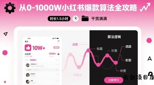 从0-1000W小红书爆款算法全攻略，时长1.5小时，干货满满-云创项目库