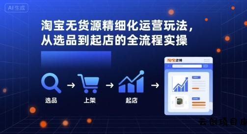 淘宝无货源精细化运营玩法，从选品到起店的全流程实操-云创项目库