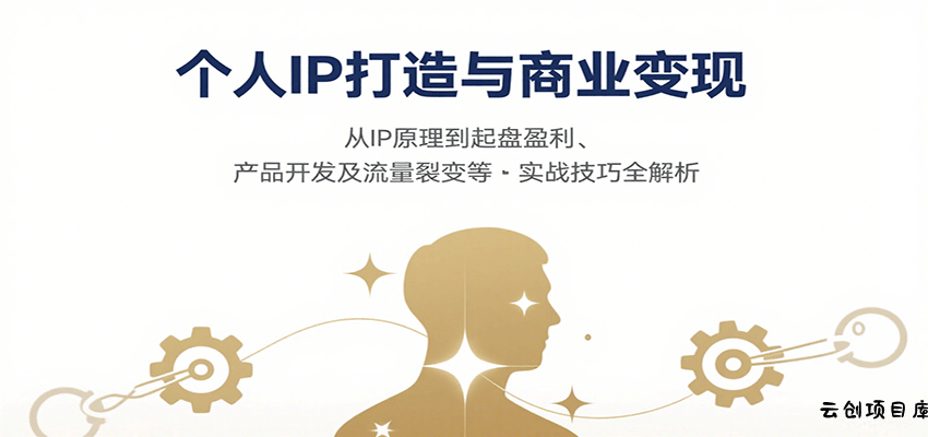 个人IP打造与商业变现，从IP原理到起盘盈利、产品开发及流量裂变等实战技巧全解析-云创项目库