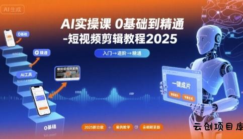 AI实操课0基础到精通-短视频剪辑教程2025-云创项目库
