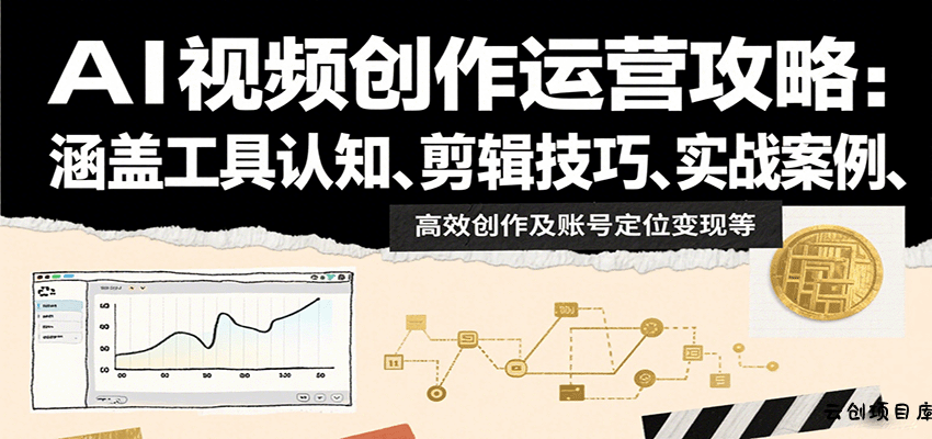 AI视频创作运营攻略：涵盖工具认知、剪辑技巧、实战案例、高效创作及账号定位变现等-云创项目库