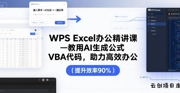 WPS Excel办公精讲课，教用 AI 生成公式，VBA 代码，助力高效办公-云创项目库
