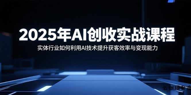 2025年AI创收实战课程：实体行业如何利用AI技术提升获客效率与变现能力-云创项目库