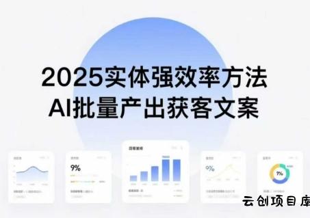 实体强效率方法：AI批量产出获客文案，2025年普通人拥抱AI，实现实体创收-云创项目库