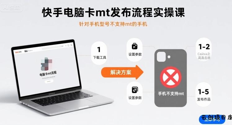 快手电脑卡mt发布流程实操课，针对手机型号不支持mt的手机-云创项目库