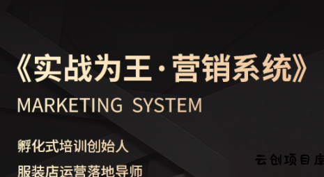 老杨·服装老板必修课《实战为王-营销系统》实现业绩被动式增长-云创项目库