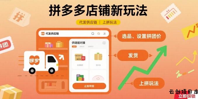 拼多多店铺新玩法,代发供应链上拼玩法