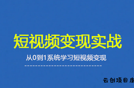 杨磊老师·2025短视频变现实战课-云创项目库