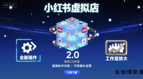 小红书虚拟店矩阵2.0，全新操作，超强技术，可工作室放大-云创项目库