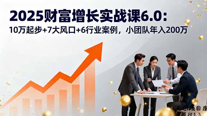 2025财富增长实战课6.0：10万起步+7大风口+6行业案例，小团队年入200万-云创项目库