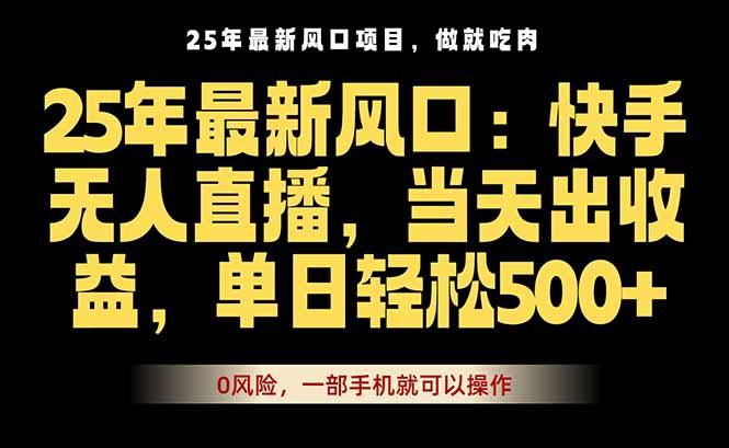 25年最新无人直播玩法，当天秒出单，一部手机就可操作-云创项目库
