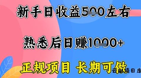 全年可变现项目，收益高无门槛，正规项目，长期可做，一天收益1k+一台电脑在家创业【揭秘】-云创项目库