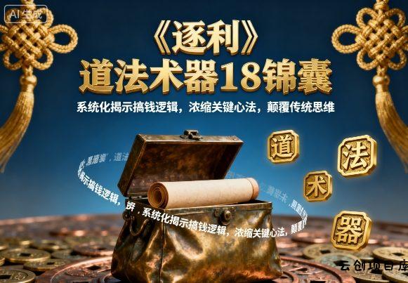《逐利》道法术器18锦囊，系统化揭示搞钱逻辑，浓缩关键心法，颠覆传统思维-云创项目库