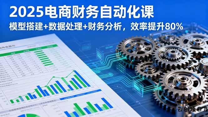 2025电商财务自动化课，模型搭建+数据处理+财务分析，效率提升80%-云创项目库