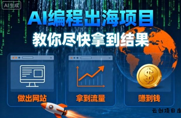 AI编程出海项目，教你尽快拿到结果-做出网站、拿到流量、賺到钱-云创项目库