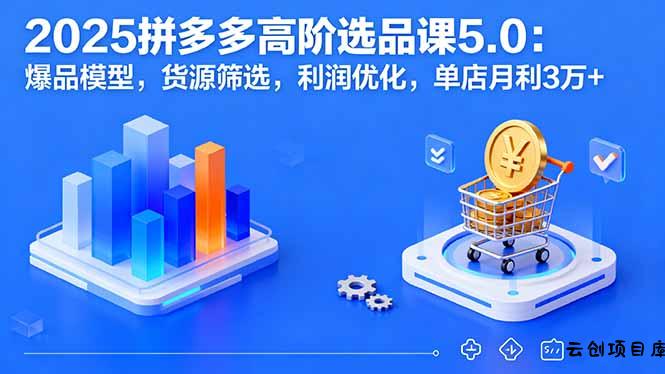 2025拼多多高阶选品课5.0：爆品模型，货源筛选，利润优化，单店月利3万+-云创项目库