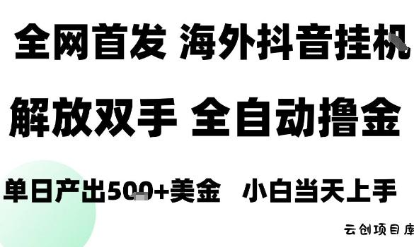 海外抖音无人直播，单日产出1.5k+，长期稳定，新手可玩，无脑操作【揭秘】-云创项目库
