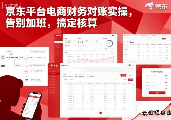 京东平台电商财务对账实操，告别加班，搞定核算-云创项目库