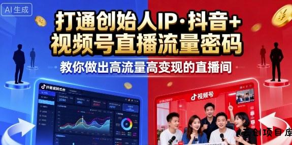 25年直播9-10两期线下课，打通创始人IP，抖音+视频号直播流量密码，教你做出高流量高变现的直播间-云创项目库