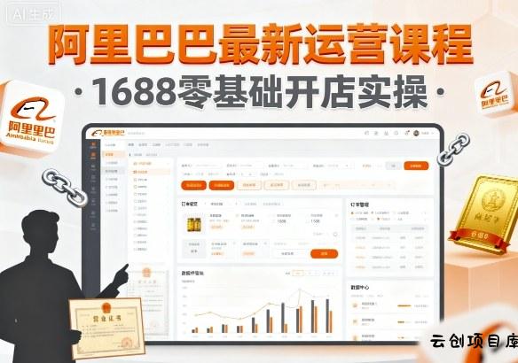 阿里巴巴最新运营课程，1688零基础开店实操-云创项目库