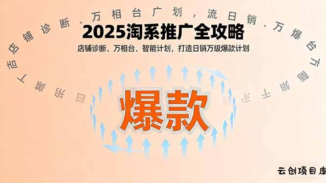 2025淘系推广全攻略，店铺诊断、万相台、智能计划，打造日销万级爆款计划-云创项目库