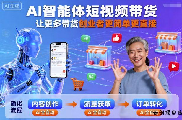 AI智能体短视频带货，让更多带货创业者更简单更直接-云创项目库