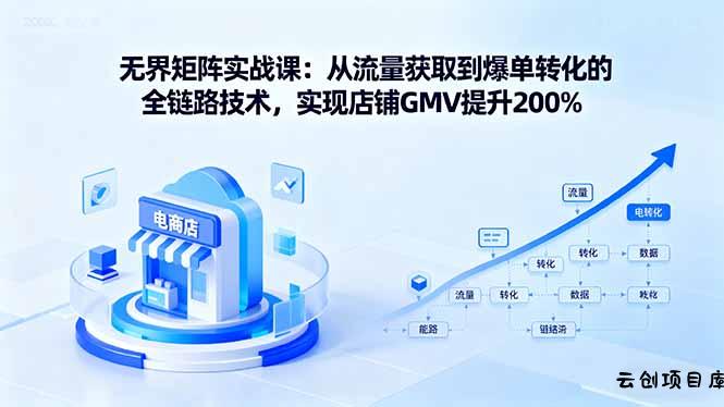 无界矩阵实战课：从流量获取到爆单转化的全链路技术，实现店铺GMV提升200%-云创项目库