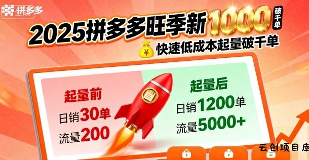 2025拼多多旺季新老店铺——快速低成本起量破千单-云创项目库
