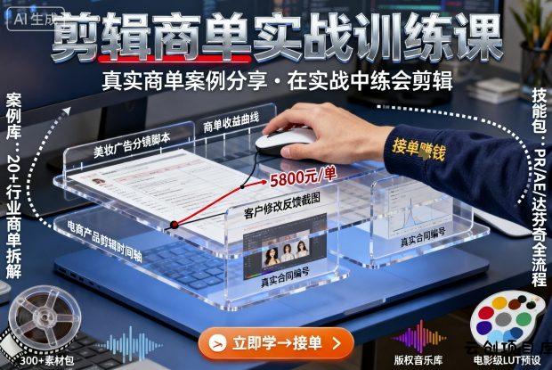 剪辑商单实战训练课，真实商单案例分享，在实战中练会剪辑-云创项目库