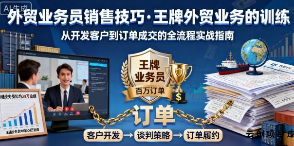 外贸业务员销售技巧，王牌外贸业务的训练-云创项目库