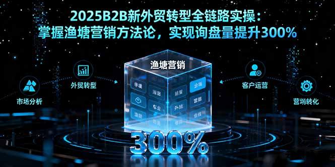 2025B2B新外贸转型全链路实操：掌握渔塘营销方法论，实现询盘量提升300%-云创项目库