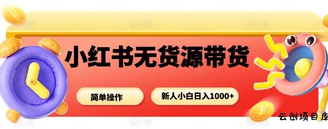 小红书无货源带货项目，简单无脑，新人小白日入多张-云创项目库