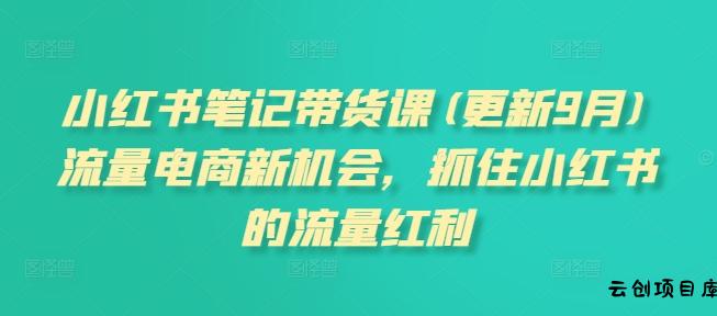 小红书笔记带货课(更新25年9月)流量电商新机会，抓住小红书的流量红利-云创项目库