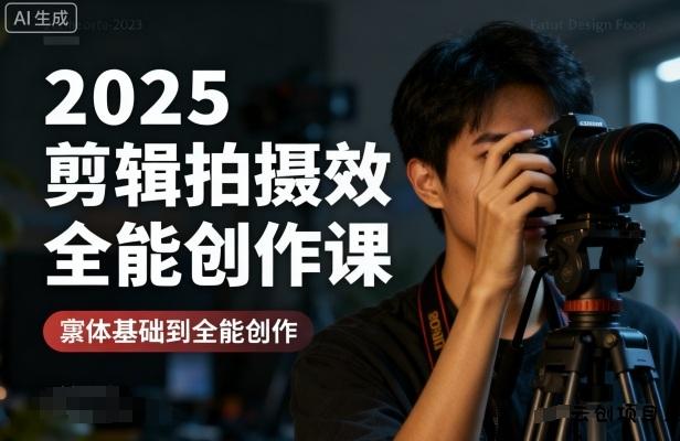 2025剪辑拍摄特效全能创作课，零基础到全能创作-云创项目库