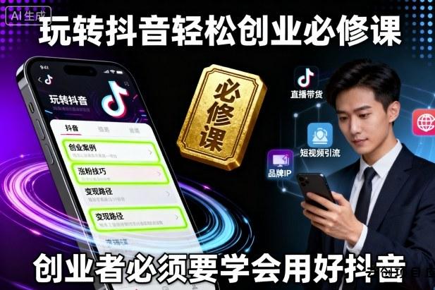 玩转抖音轻松创业必修课，创业者必须要学会用好抖音-云创项目库