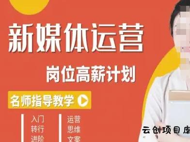 新媒体运营高薪升核培养计划，入门-转行-进阶-云创项目库