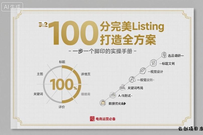 100分完美Listing打造全方案，想要完美listing必须是需要一步一个脚印的-云创项目库