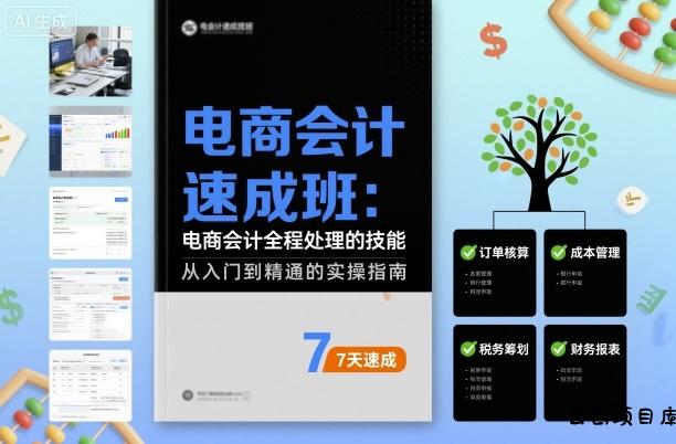 电商会计速成班，电商会计全程处理的技能-云创项目库